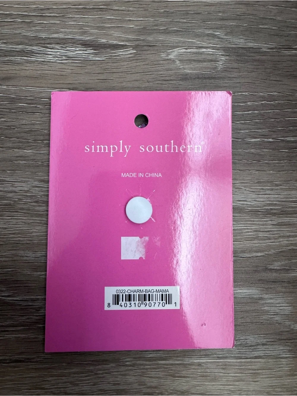 Simply Southern Pink Glitter MAMA Bag Charm with Leopard Accent